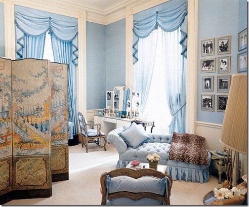 Mrs. Kennedy's dressing room at the White House, designed by Sister Parish
