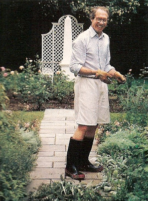 Mark Hampton in his rose garden