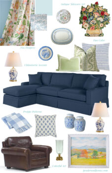 Family room refresh mood board for planning
