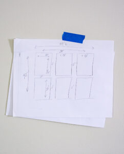 Layout sketch for grid gallery wall
