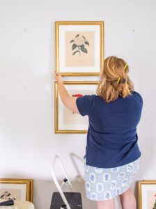 Katherine hangs top botanical print in gallery wall
