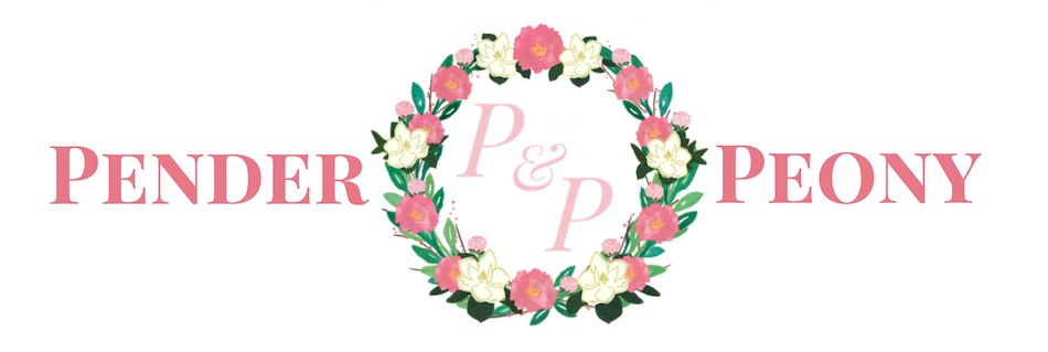 Pender & Peony logo header for Southern lifestyle blog and curated shop