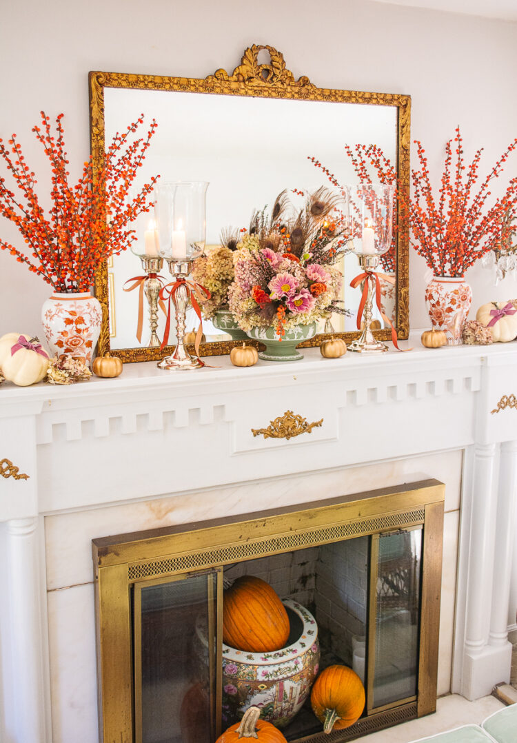 Dressing an Elegant Fall Mantel - Pender & Peony - A Southern Blog