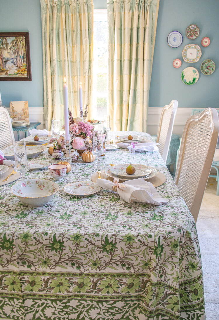 Pink & Green Fall Table - Pender & Peony - A Southern Blog