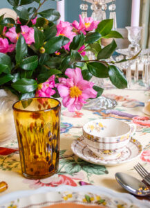 tortoise shell glass and Wicker Dell teacup