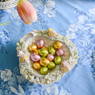 Belleek shamrock basket