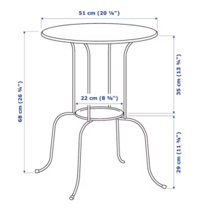 Ikea Lindved table measurement diagram