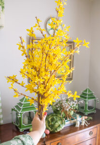 Faux yellow bell branches for tree