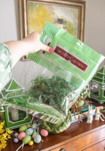 Moss packages for Easter egg tree base