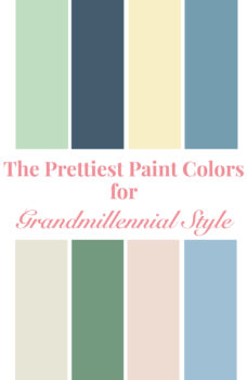 The prettiest paint colors for Grandmillennial style homes - palette of colors
