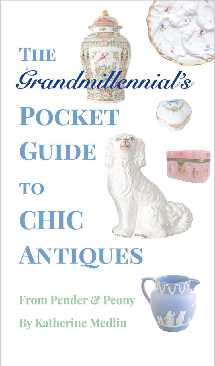 e-Book cover page The Grandmillennial's Pocket Guide to Chic Antiques by Katherine Medlin