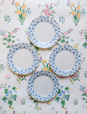 Set of 4 Godinger Bluebell plates