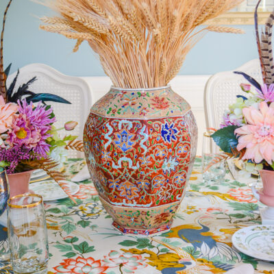 Enameled ceramic vase with Persian designs