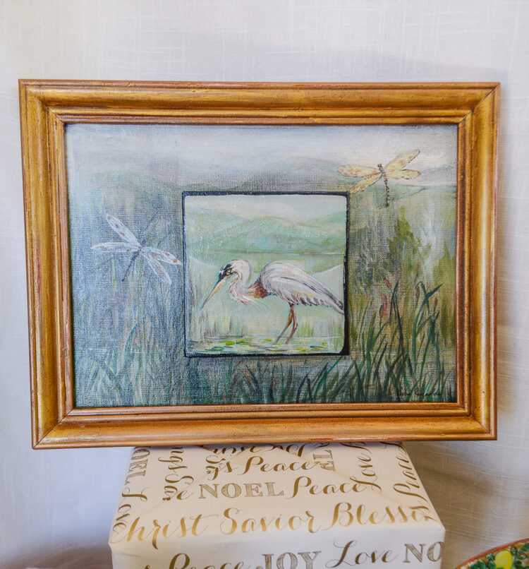Shop this beautiful Heron painting by Lydia Reynolds on Curio Collected.
