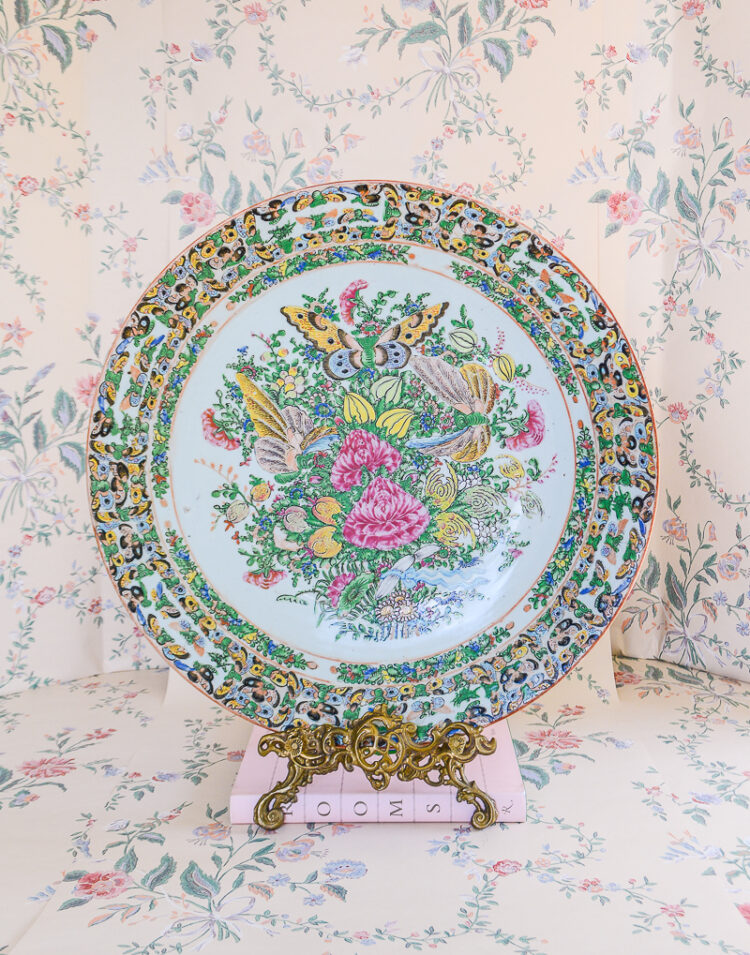 Mega Butterfly Garden Rose Canton Charger