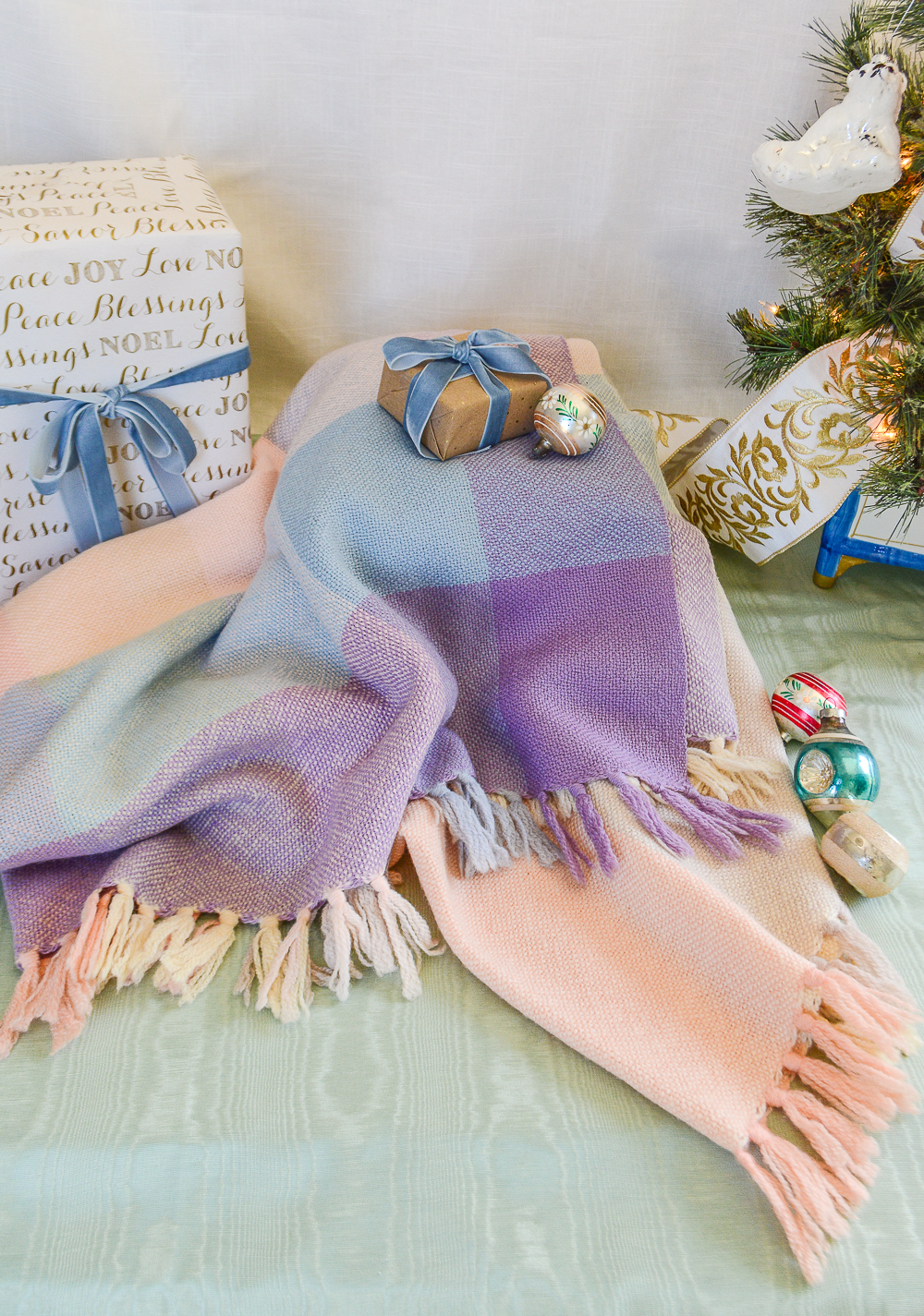 Vintage Pink & Purple Plaid Wool Throw Pender & Peony A Southern Blog