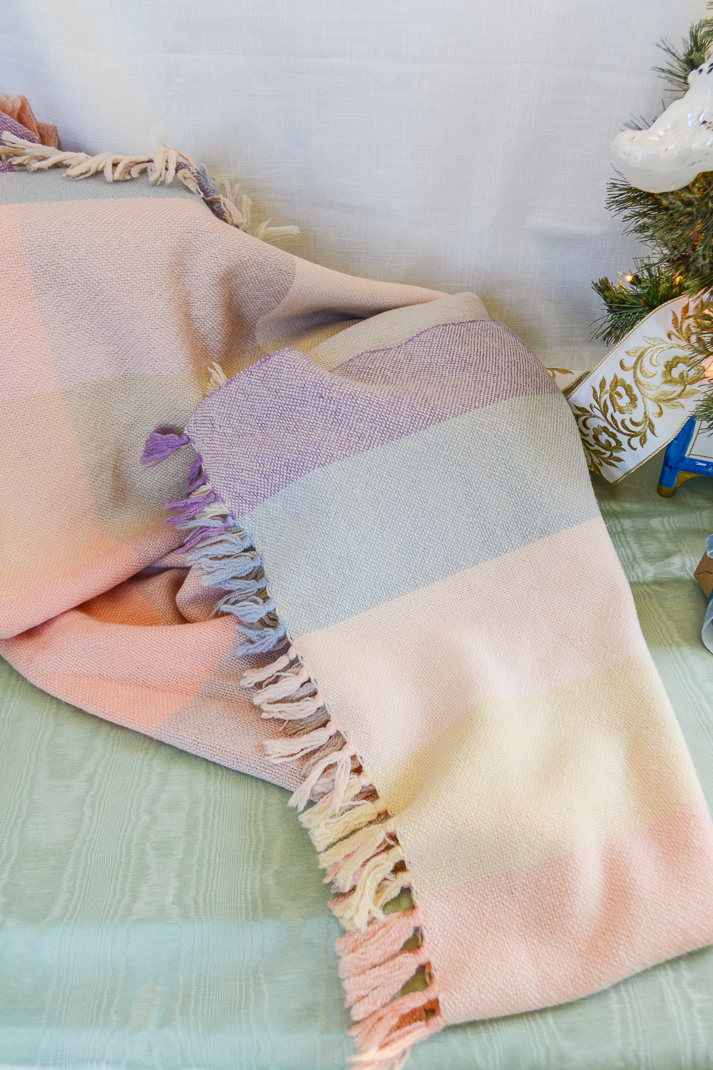 Vintage Pink & Purple Plaid Wool Throw Pender & Peony A Southern Blog