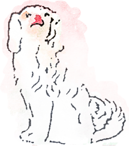 staffordshire-spaniel-watercolor watercolor rendering of a Staffordshire spaniel