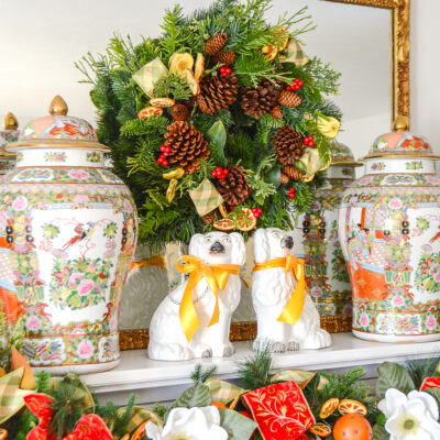 Shop this festive mixed evergreen wreath on penderandpeony.com