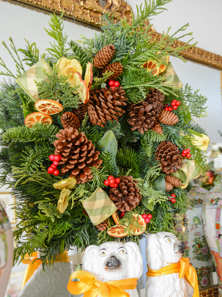 Shop this festive mixed evergreen wreath on penderandpeony.com