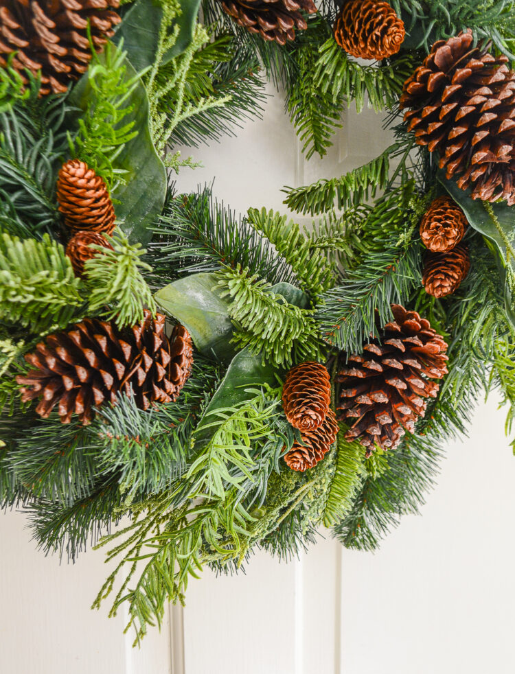 Shop this festive mixed evergreen wreath on penderandpeony.com