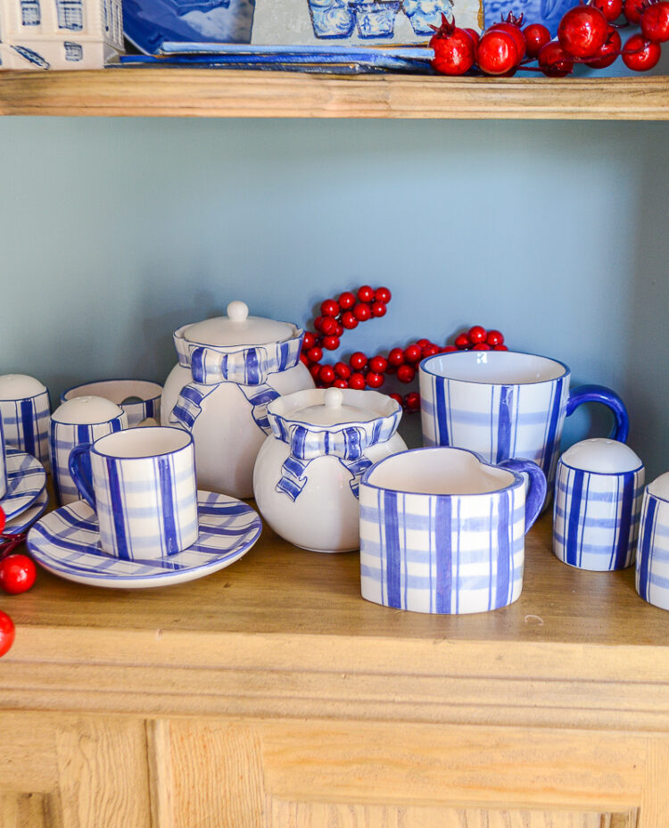 Shop these charming Papel blue and white plaid bow dishes on penderandpeony.com
