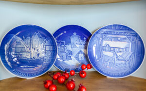 Shop these classic Bing & Grondahl Christmas Eve plates in blue and white on penderandpeony.com
