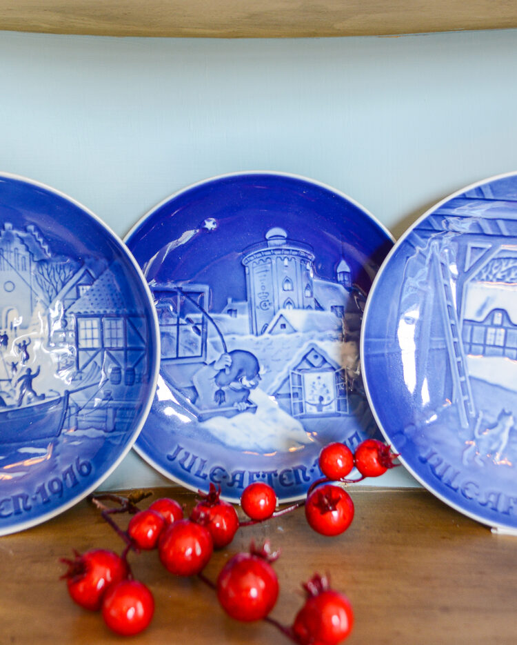 Shop these classic Bing & Grondahl Christmas Eve plates in blue and white on penderandpeony.com