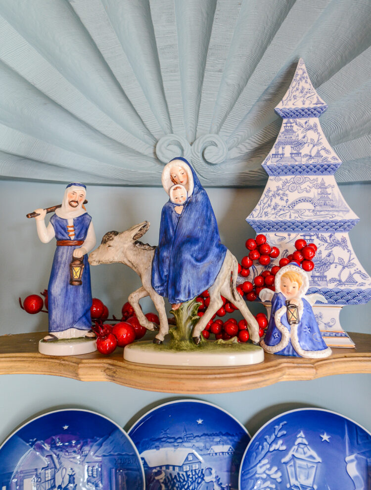 Vintage Robson Goebel Flight to Egypt figurine set in blue and white available at penderandpeony.com