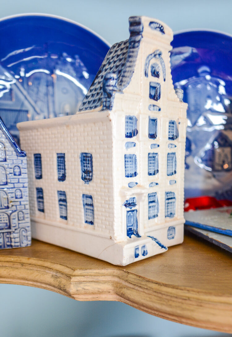 Delft Dutch Canal House Planter in blue and white available on penderandpeony.com