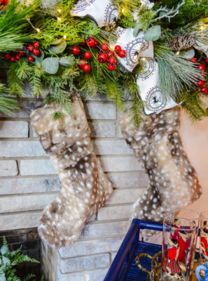 Needlepoint Teddy Bear Christmas Stocking - Pender & Peony - A