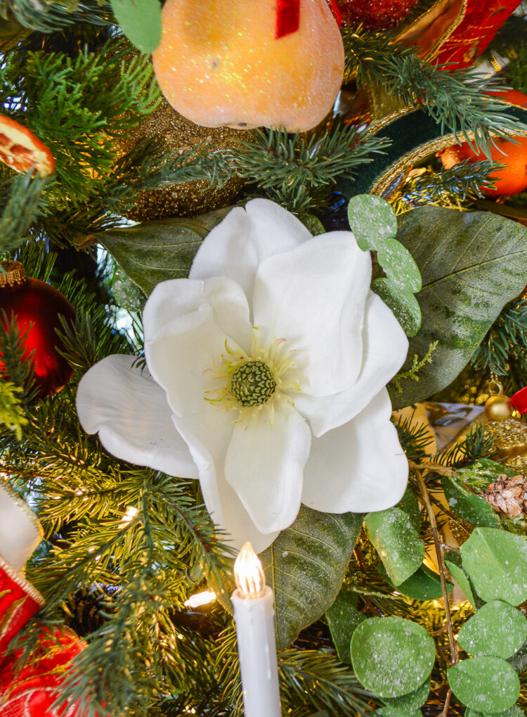 Shop these lovely white velvety touch magnolia blooms from Pender and Peony's holiday curation