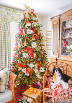 Pink, Green, Red Gingham Tree Skirt - Pender & Peony - A Southern Blog