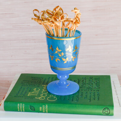 French Opaline Blue Goblet
