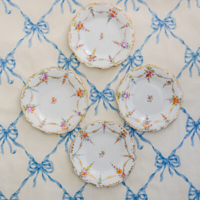 Set of 4 Richard Klemm Dresden floral plates available on penderandpeony.com