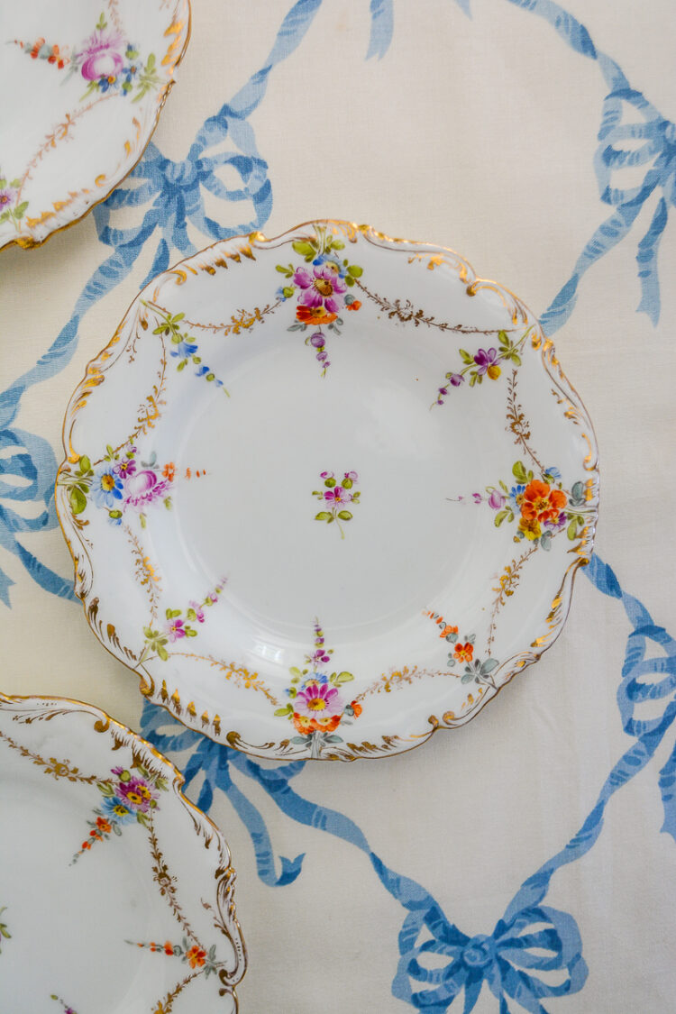 Set of 4 Richard Klemm Dresden floral plates available on penderandpeony.com