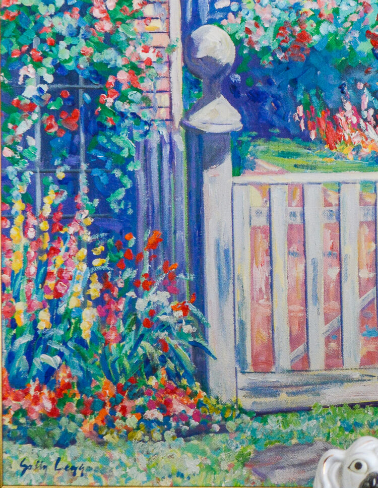 Shop this gorgeous garden painting by Sally Legg titled "Cape Cod Gate" on penderandpeony.com