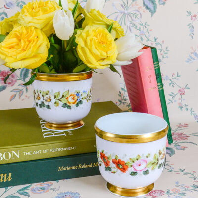 Shop this pair of Old Paris style floral cachepots from Vista Alegre on penderandpeony.com