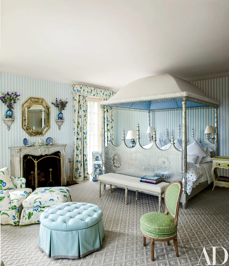 Bedroom designed by Mario Buatta