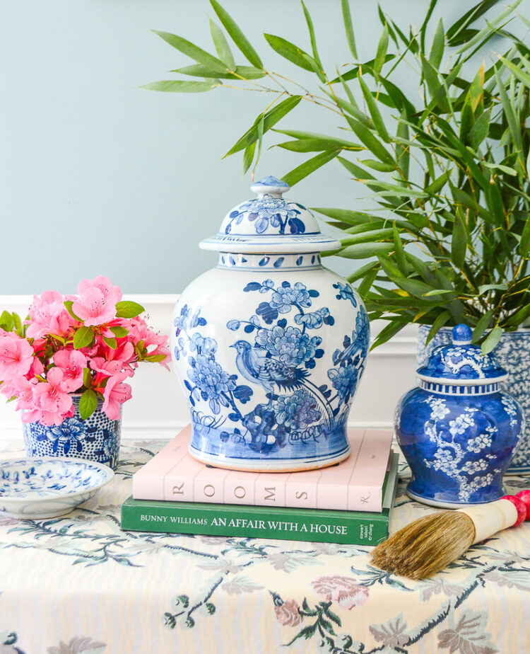 A gorgeous statement Chinese jar in blue and white!
