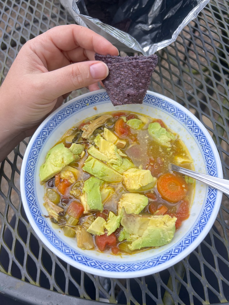 Insta shredded chicken and black bean soup