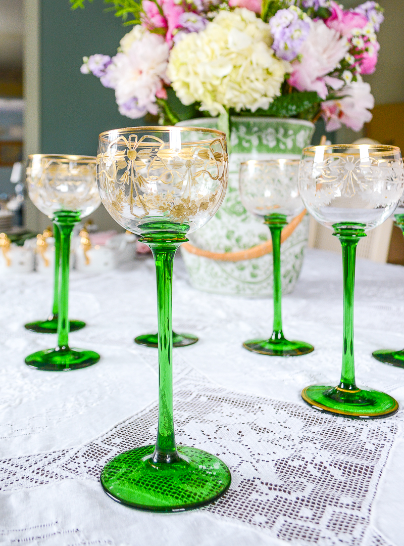 Etched French Crystal Cordial Coupes - Pender & Peony - A Southern Blog