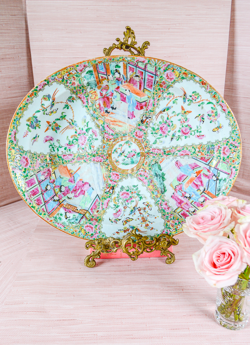 This is a stunning early 19th century Rose Medallion well and tree form platter.