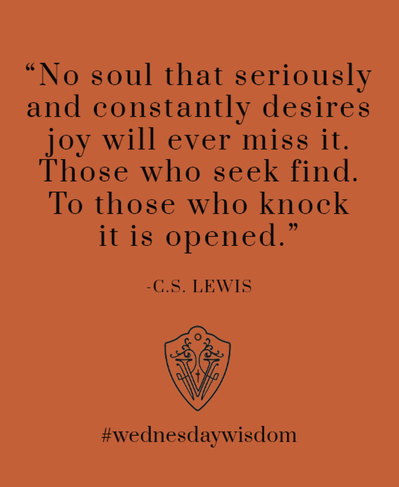 C.S. Lewis quote "finding joy" graphic