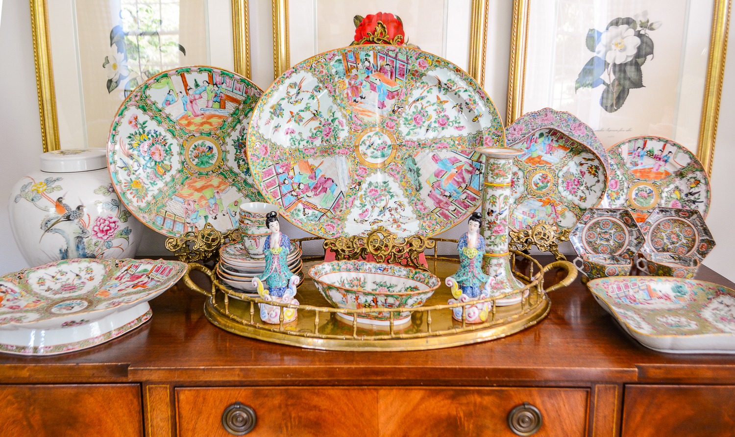 A collection of fine antique Famille Rose porcelains, including Rose Medallion and Rose Canton available for sale here on Curio Collected from Pender & Peony