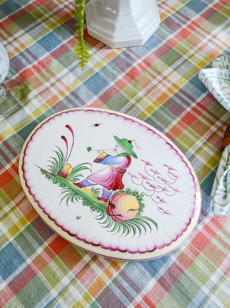 French faience Chinoiserie motif trivet