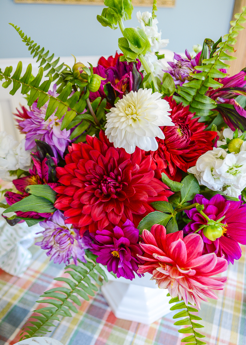 Detail of dahlia centerpiece