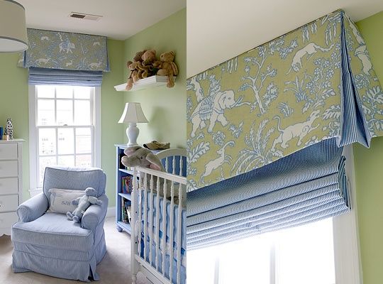 blue and green boy's nursery