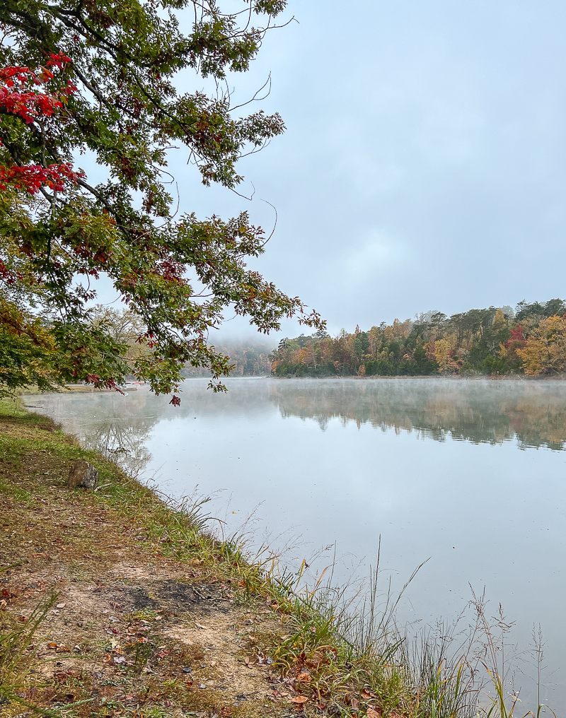 A misty morning on Big Ridge Lake