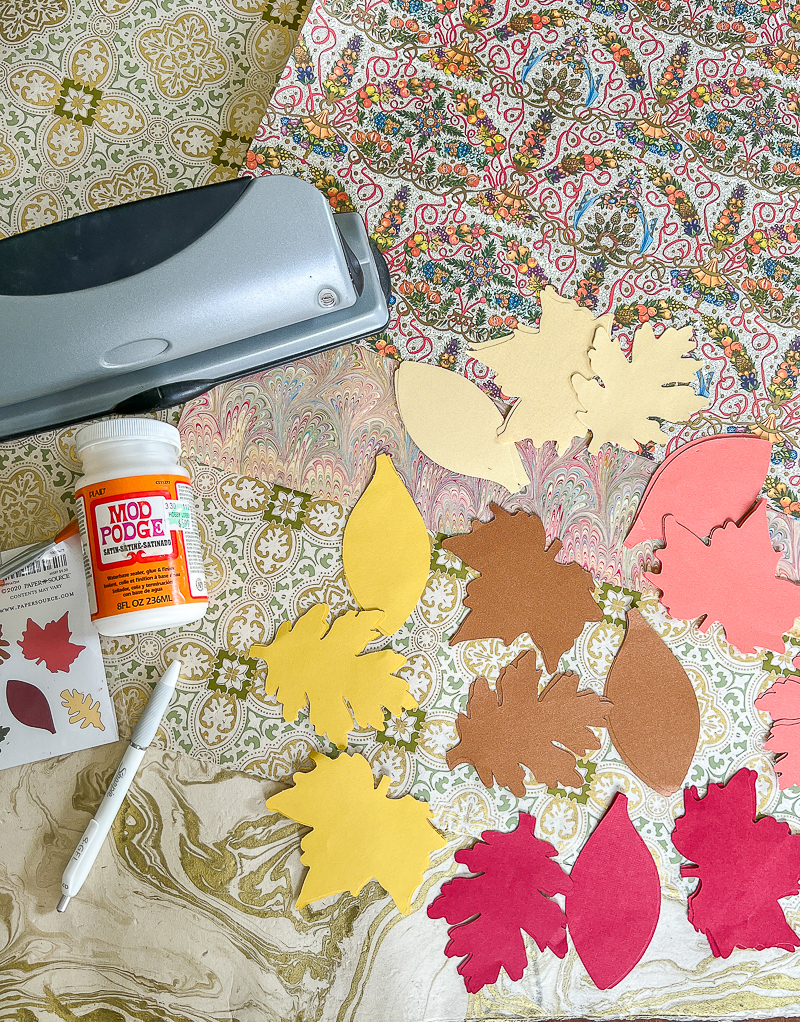 Materials to make gratitude tree